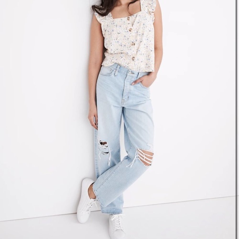 Madewell The Dadjean Greenvale Wash Ripped Edition